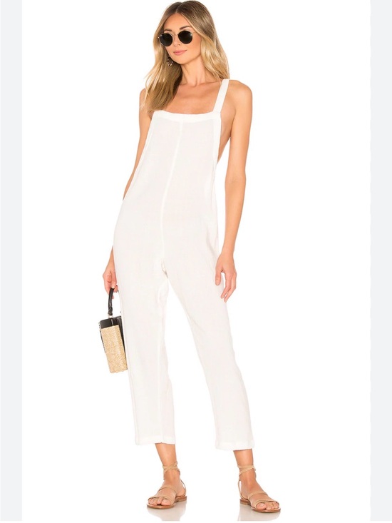 Urban Outfitters Pants - Urban outfitters out from under Tulli knit  relaxed cream cropped overalls Med